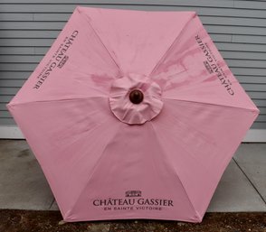Lot 173- Chateau Gassier En Sainte Victoire Pink Wine Advertising Patio 80 Inch Umbrella