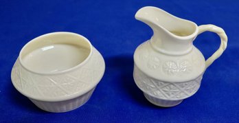 Lot 424- Belleek Creamer & Sugar Bowl - Ireland