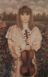 Lot CV53- Large ' First Recital ' Wood Framed Litho Numbered 367/750 Signed By Artist Chantal Poulin Inc COA