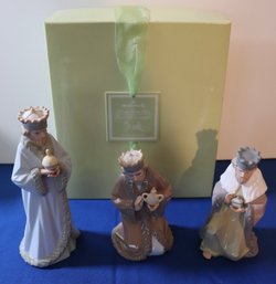 Lot 254- Hallmark Porcelain Vintage Christmas Figurine Lot - New In Boxes - Wise Men - Grace - Shepherd - Cow