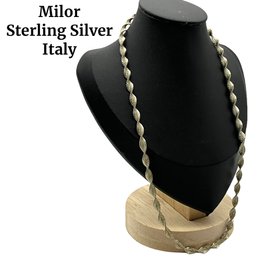 Lot 35- Milor Italy Sterling Silver Twist Chain Necklace 18 Inch