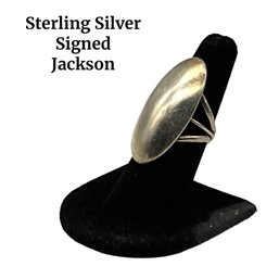 Lot 34- Sterling Silver Signed Jackson Ring Size 7 1/2