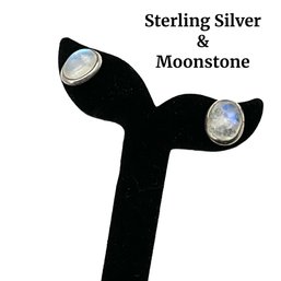 Lot 28- Sterling Silver And Moonstone Earrings