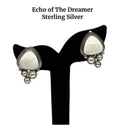 Lot 24- Sterling Silver & Pearl Echo Of The Dreamer Earrings