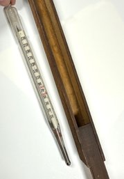 Lot 341- Vintage Long Floating Dairy Thermometer 11 Inch In Slim Wood Box