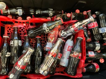 Lot 570- Coke Lot #2 Coca Cola Bottle Collection - Red Sox - Christmas - Big Bin
