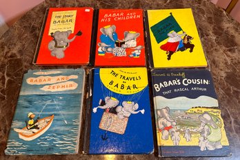 Lot 346- Travels Of Babar And More - Lot Of 6 Children's Vintage Books - Circa 1948 By Jean De Brunhoff