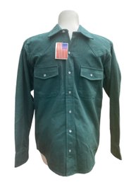 Lot 1- Deerskin Made In USA- Melton Shirt Co. - Green Hunting Fishing Shirt Mens Vintage Large