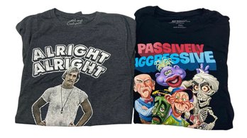Lot 42 -ALRIGHT!  Short Sleeve Shirts Jeff Dunham & Dazed And Confused Lot Of 2