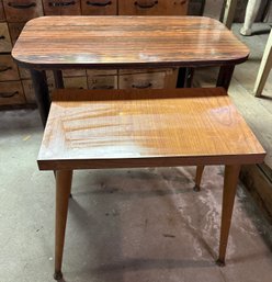 Lot 361- 2 MCM Mid Century Formica Top Side Tables