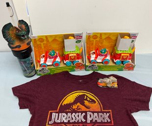 Lot 596- Jurassic Park Dinosaur Rescue Ranger Toy T-shirt Large- Plastic Drink Cup