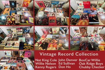 Lot 372- Large Record Collection - John Denver - Ed Sullivan - Nat King Cole - Country Music - Oak Ridge Boys