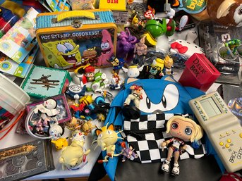 Lot 450- HUGE Lot Of Mixed Toys - Some New - Some Vintage - Great For Kids! PacMan - Pink Camp Chair