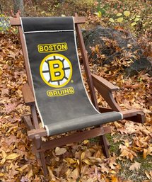 Lot 503 - Boston Bruins  NHL Wooden Canvas Sling Folding Chair- Vintage Hockey!