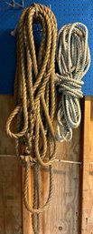 Lot 382SHED - 2 Different Sizes Of Rope -  1 Really Thick With Large Loops At Each End