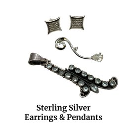 Lot 87- Sterling Silver Earrings And 2 Pendants