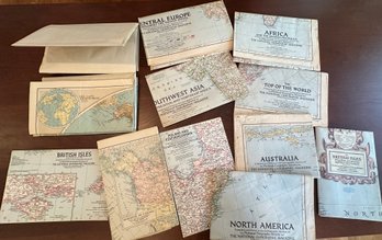 Lot 504CAN - WOW! Lot Of 12 Vintage World Maps 1930-40-50s Australia - Asia - Arctic Circle - North America
