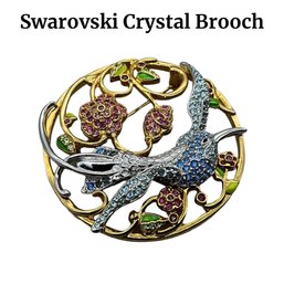 Lot 2- Swarovski Crystal Hummingbird Annual Edition Brooch - Tranquility -