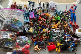Lot 617 - 90s Toys & Up - Mario, Iron Man, Spider Man, Hulk, Venom
