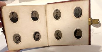 Lot 328 - World's Tiniest Tiny Antique Miniature Leather Photo Album Photographs 1800s - Victorian