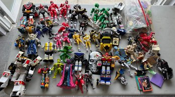 Lot 621 -  Power Rangers Lot Action Figures - With Trading Cards