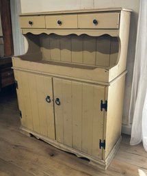 Lot 4- Country Cabinet - Vintage Yellow Pantry- Storage- Very Nice!