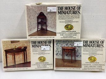 Lot 29RR - Vintage New Sealed The House Of Miniatures 3 Kits Hepplewhite Circa 1800s