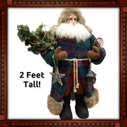 Lot 117SES- Father Christmas Primitive Old World Charm - 2 FEET Saint Nicholas - Santa Claus Christmas Decor