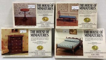 Lot 34RR - NEW Vintage Lot Of 4 The House Of Miniatures Authentic Reproductions Furniture Kits