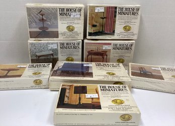 Lot 38RR - NEW Lot Of 8 Queen Annes Miniature Furniture Kits Sealed Boxes - Queen Anne Table, Settee Replicas