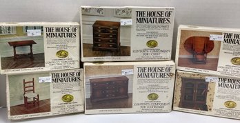 Lot 40RR - NEW The House Of Miniatures Lot Of 6 New England Dollhouse Furniture Kits  Sealed Boxes