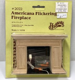 Lot 42RR - NEW Old Stock - Dollhouse Houseworks Americana Flickering Fireplace 12 Volt Sealed Package