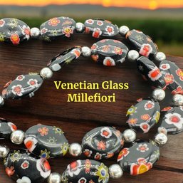 Lot 336 - Beautiful!  Millifiori Venetian Venice Glass Bead Necklace