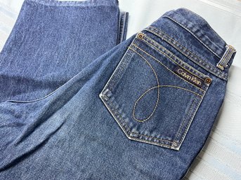 Lot 3- 1980s  Calvin Klein High Waisted Denim Jeans Womens Vintage Size 12