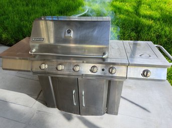 Lot 397 - Jenn Air Propane Barbecue Grill With Side Burner And Cover