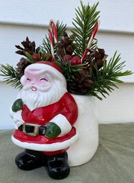 Lot 40SES- 1960s Santa Claus Vintage Ceramic Planter - Christmas Decor