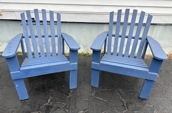 Lot 103G - Pair Of Blue Adirondack Chairs - Lightweight