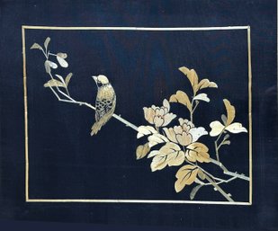 Lot 427SES - Asian Birds With Flora Mounted On Silk - Balsa