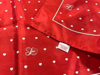 Lot 12- LOVE! Red Vintage Scarf By Hallmark 1980s