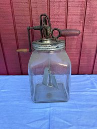 Lot 429- Glass Hand Crank Butter Churner - Farmhouse Country Home Decor