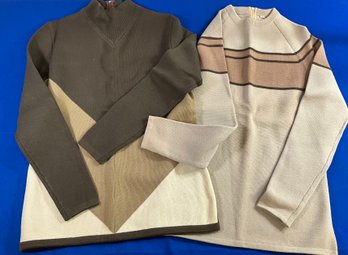 Lot 18- Vintage Ski Sweaters -brown Tan Wool Blend? Womens Mens Medium - Small