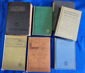 Lot 128G - Vintage Antique Education Text Books 1890 Grammar Algebra Latin Books