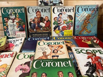 Lot 20- 1940s - 50s Coronet Story Magazines- Books- Advertisements - Ephemera - Lot Of 18