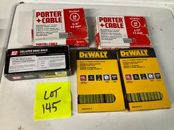 Lot 145- DeWalt Staples Porter & Cable & Grip Rite Brad Nails -lot Of 5 - 5/8, 1/2, 14