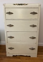 Lot 46- Art Deco Tall Dresser - Mirror Needs Work - BRING HELP TO CARRY THIS!