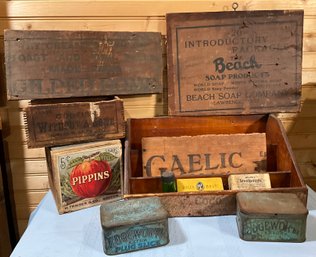 Lot 33- Antique Advertising - Cocoa Chocolate Display Box- Edgeworth- Dills Best Cigarettes- Pippins Cigars-