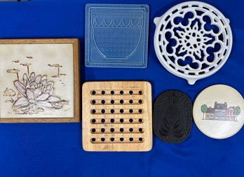 Lot 50 - Lot Of 6 Trivets - Some Vintage Pineapple Cast Iron