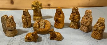 Lot 36- Small Stone Nativity - Christmas Decor - Religious Mary Joseph Jesus