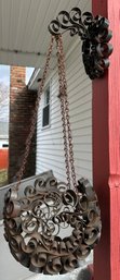 Lot 158G - Mid Century Black Ornate Scroll Wrought Iron Plant Hanger