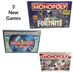 Lot 220KR - Monopoly Lot - Fortnite, Target & .com Edition - Brand New Board Games